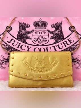 Juicy Couture 2004” Limited Edition Y2K Vintage Gold Leather Chain Bag – NWOT